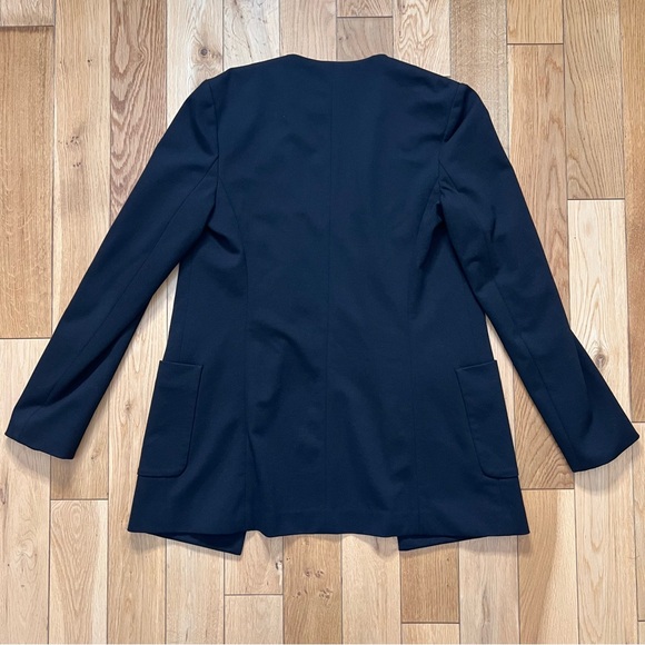 Theory Womens Open Front Long Black Blazer Size 6 - Picture 9 of 10